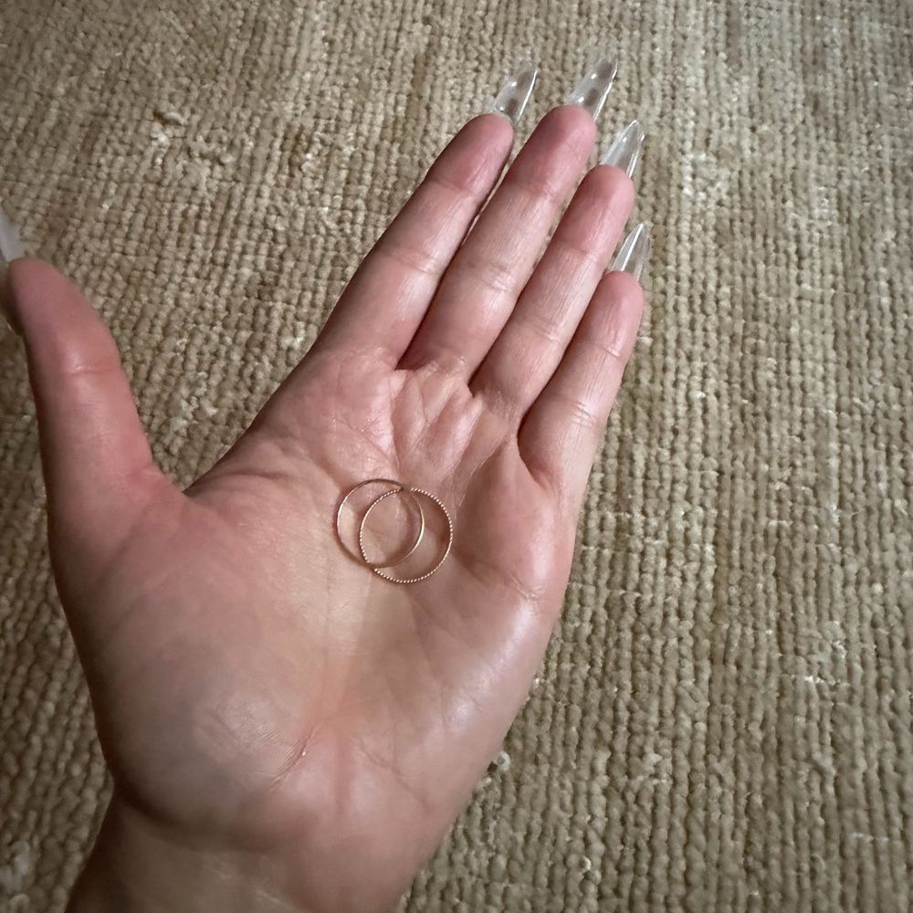 Delicate Gold Stacking Rings - Thin Minimalist Bands - Picture 4 of 5